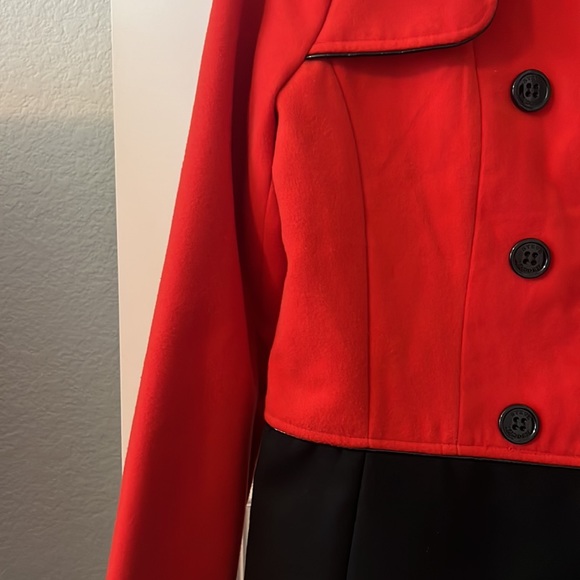 Steve Madden peacoat coat jacket red and black size large NWT winter dressy - Picture 8 of 13
